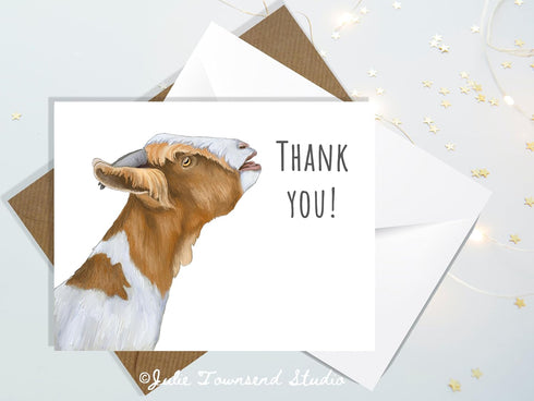 Generic Set Set 10 Within Reach Goat Thank You Card of Cards w/envelopes