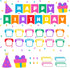 Decorably 89 Pcs Happy Birthday Bulletin Board Set for Classroom, Birthday Wall Decorations