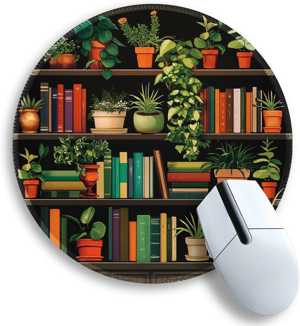 Gctriki Small Mouse Pad for Desk with Bookshelf Design - Cute Office Decor