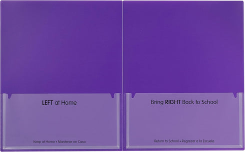 C-Line Classroom Connector School-to-Home Folders, Purple, 25 per Box (32009)