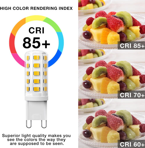 6 Pack Dimmable G9 Bulb 4W (40 3000K G9 Bulb T4 G9 Bulbs Chandelier,120V 450LM 360 G9 Bulb DAYBEETER LED Watt