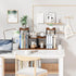 Gannyfer Wood Desktop Shelf, Freestanding Small Bookshelf Desk Hutch, 3 Tier Storage Display Rack for Books, Plants,