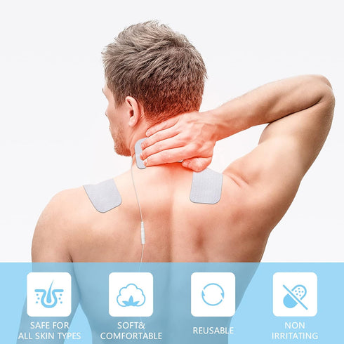 TENS Unit Pads 32Pcs, 3rd Gen Reusable Latex-Free Replacement Pads, Electrode Pads for Muscle Stimulator Electrotherapy