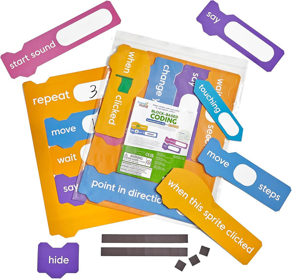 hand2mind Scratch Block-Based Coding Magnetic Demonstration Set, Learn to Code STEM Activities,
