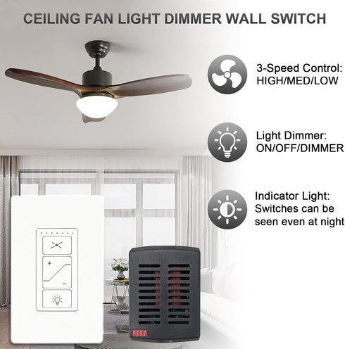 Humpptom Fan Remote Control Kit, Small Size Receiver Ceiling Fan Remote Control Control for Hunter/Harbor