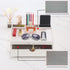 Leather Desk Organizer with Drawers, Home Cosmetics Organizer, Phone Remote Organizer, White