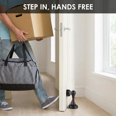 bqoeesok 2 Pack, 3M Magnetic Door Stoppers Heavy-Duty Stainless Steel Door Stop for Wall and Floor Mount, No-Drill Tape
