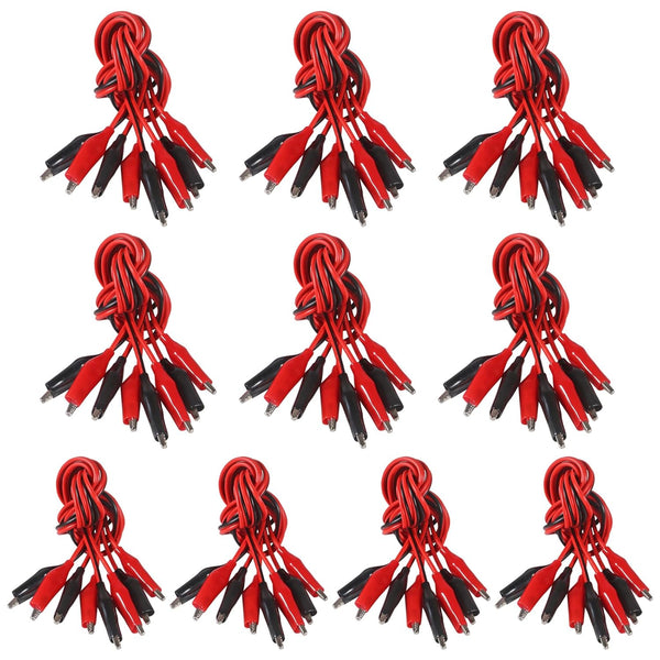 10 Groups 1M Alligator Clips, Insulated Test Leads with Double-Ended Jumper Wires for Electrical Testing