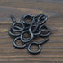 200 Pieces 1# Screw Eyes, Metal Screw Eye Pins Hooks, Black Zinc Plated Steel