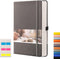 EMSHOI A5 Graph Paper Notebook - 256 Pages, Hard Cover, 120gsm Thick Paper, Smooth PU Leather, Inner Pocket, Dark Grey