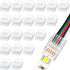 RGB LED Light Strip Connectors, 20 Waterproof Solderless LED Adapter Connectors for 5V 12V 24V (5 Pin, 12 mm)