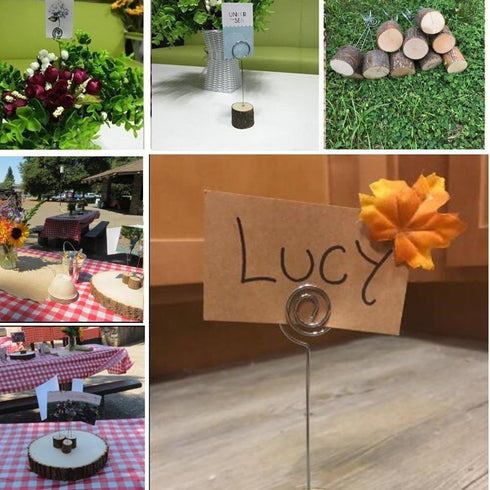 Rustic Real Wood Base Table Number Holders, 20pcs Wedding Table Number Stands, Party Decoration