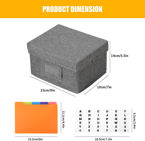 Qozary 4x6 1000+ Index Card Holder - Index Card Box With Dividers, Index Card Organizer Case, Foldable Flash Card