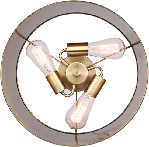 3-Light 15-Inch 60W Bulbs, Canarm Lola Semi-Flush Mount Ceiling Light, Gold Finish, Used Easy Installation