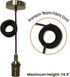 Royal Designs, Inc. Hanging Pendant Lighting, Vintage-Style Keyless Pendant Light Socket and Canopy, Antique Brass