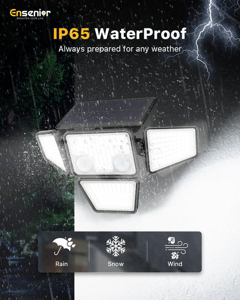 2600LM, IP65 279 4 4 270 2 Packs Ensenior Solar Lights Outdoor Motion Sensor Outdoor Light with Remote Control