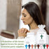 50 Sets Chunful Celebration of Life Favors Christian Pocket Token Bulk Cards with Cross Crystal Stones White Organza