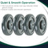 ATPEAM Shopping Cart Wheel Replacement Kit, 5" Diameter Polyurethane Stepped and Full Tread Face, Pack of 4 (Gray)