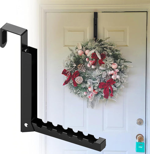 2 Pcs Over The Door Hooks Hanger, Folding Over Door Clothes Drying Rack Hooks for Hanging Clothes, Towel Racks (Black)