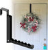 2 Pcs Over The Door Hooks Hanger, Folding Over Door Clothes Drying Rack Hooks for Hanging Clothes, Towel Racks (Black)