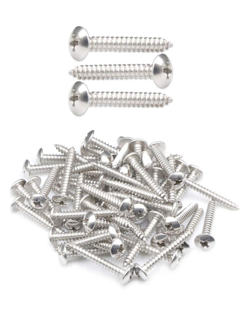 200Pcs #6 x 1 Truss Head Phillips Wood Screws, Stainless Steel 304 Self Tapping Screws by IMSCREWS