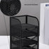 HEEPDD 3 Tier Mesh Office Desktop Organizer with 3 Drawer, Mini Desk Supplies Organizer, Metal Stationary Black Desk