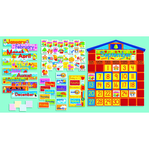 Scholastic Teacher Resources All-in-One Schoolhouse Calendar Bulletin Board Set, 2 Sets