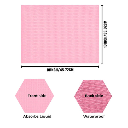 3-Ply 125 Pack 13" 18" Waterproof x Pink Dental Bibs Disposable, Soft Dentist Bibs Napkin, Ideal for Medical Patients