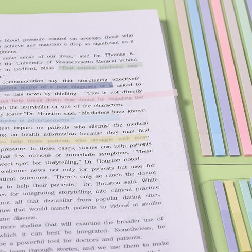 BAYTORY 1380Pcs Transparent Highlighter Tape, Reusable Clear Sticky Tabs for Annotating Books, Office School Supplies