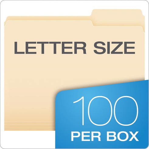 Pendaflex Essentials File Folders, Letter Size, 100 per Box, Manila