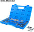 80-Piece Premium SAE and Metric Tap and Die Set - SAE #4 to 1/2” and Metric M3 to M12, Complete Threading Kit with