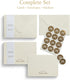 Papierville 24 Pack 4x6, Thank You Cards with Envelopes & Stickers Ivory Gold Foil Flat Notecards Thick Matte Paper