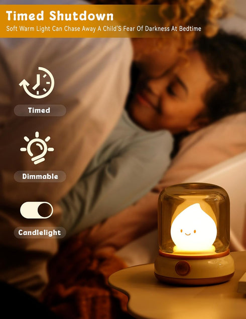 Dimmable WANIDEA Flameless Candles Lamp, Led Candles,Cute Kerosene Lamp,Silicone Flame Amber Light,Adjustable