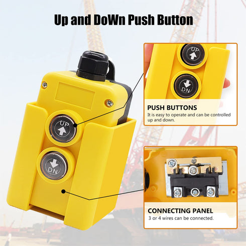 4 12V M-G018-4W mankk Wire Dump Trailer Remote Control Switch DC Up Down Control Switch Double Acting Hydraulic Pump
