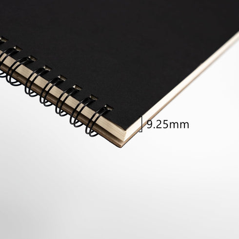 DSTELIN Blank Spiral Notebook, 10 inch x 7.5 inch, 100 Pages / 50 Sheets, Soft Cover Sketch Book, 100GSM, Black, 1-Pack
