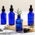 AOZITA 4 Pack 2 oz Dropper Bottles with 1 Funnel & 4 Labels - Thick Dark Blue Glass Tincture Bottles with Eye Droppers