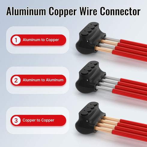 Single-Sided Entry 4 Port Insulated Connector, Multi Tap Connector for 4-14 AWG Aluminum to Copper Wire, 6 Pack