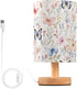 ALAZA Bedside Table Lamp for Bedroom Wildflowers Floral Butterfly Nightstand LED Light