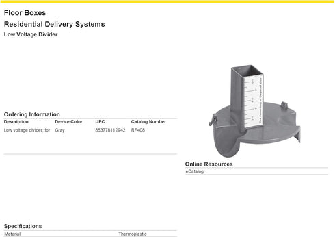 Bryant Electric RF408 Floor Box Accessory, Gray