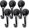 E BAVITE Black Swivel Swing, 30LBS Neodymium Rare Earth Magnetic Hooks, Pack of 6 for Kitchen, Refrigerator