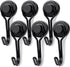 E BAVITE Black Swivel Swing, 30LBS Neodymium Rare Earth Magnetic Hooks, Pack of 6 for Kitchen, Refrigerator