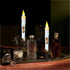 Primitive Battery Tapered Candles, Decorative Flameless Flickering Taper Candles with Timer, 6.75 Inch