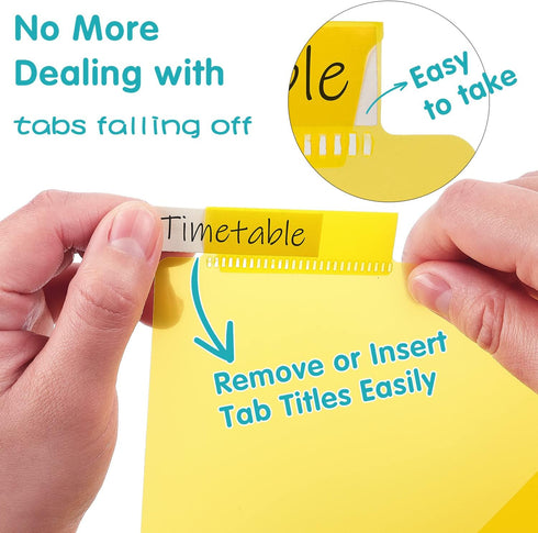 Multicolor Plastic Binder Dividers with One Front Pocket, Tab Binder Divider for 3 Ring Binder, 10 Pack