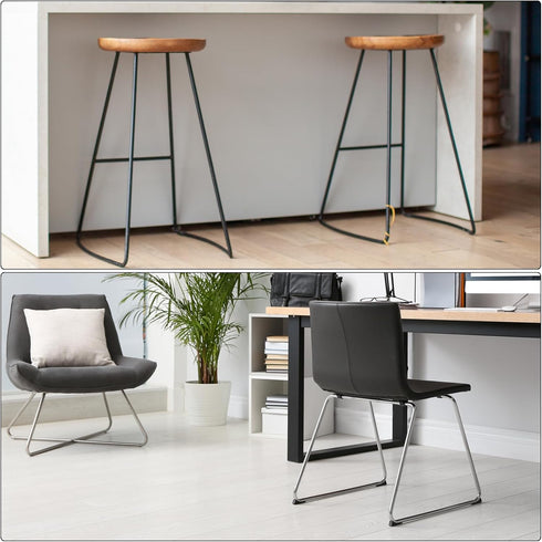 40Pack 7-8mm uxcell Rectangle Shaped Chair Legs Tips, Fitting Metal Tube Legs - Plastic Furniture Protector Feet Glides