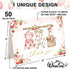 50 4 6 Inch Whaline Pcs Strawberry Baby Shower Thank You Cards with Envelopes Stickers Bulk Cute Clothes Pink Blank