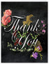 The Best Card Company Beautiful Thank You Card (8.5 x 11 Inch) - Floral Gratitude Stationery Notecard with Envelope