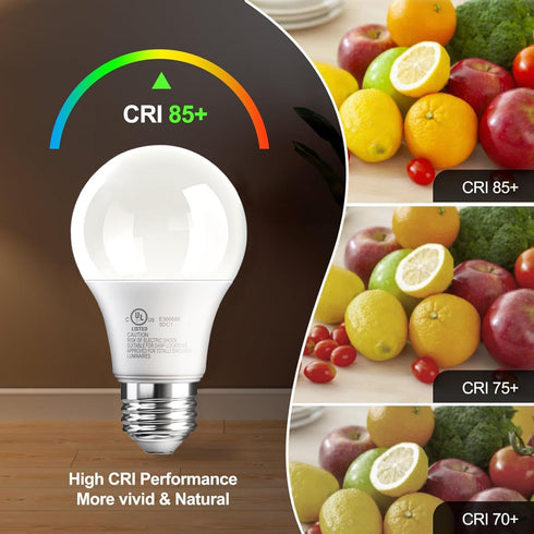 VOLIVO 12 Pack A19 LED Light Bulbs, Daylight 5000K, 9W (60 Watt Equivalent), 800 Lumens, E26 Base