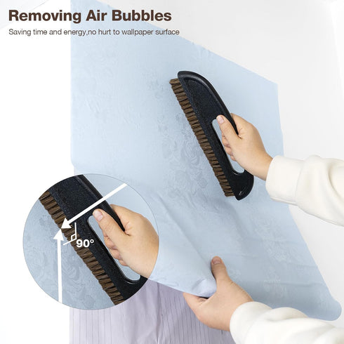 Gomake Wallpaper Smoothing Tool Kit, Wallpaper Brush with Felt Squeegee and Craft Precision Knife for Peel and Stick