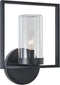 Transitional 1 Light Textured Black Outdoor/Indoor Wall Sconce 13" Tall