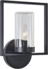 Transitional 1 Light Textured Black Outdoor/Indoor Wall Sconce 13" Tall